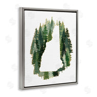 Ziwei Li | New Hampshire State Outline Green Pine Tree Forest