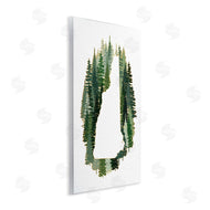Ziwei Li | New Hampshire State Outline Green Pine Tree Forest