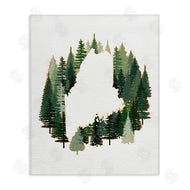 Ziwei Li | Maine State Outline Green Forest Pine Trees