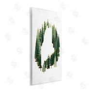 Ziwei Li | Maine State Outline Green Forest Pine Trees