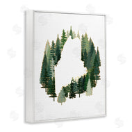 Ziwei Li | Maine State Outline Green Forest Pine Trees