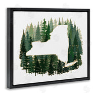 Ziwei Li | New York State Outline Green Forest Pine Trees