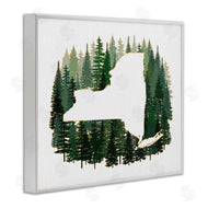 Ziwei Li | New York State Outline Green Forest Pine Trees