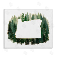 Ziwei Li | Oregon State Outline Green Pine Tree Forest