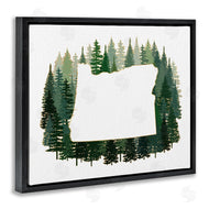 Ziwei Li | Oregon State Outline Green Pine Tree Forest