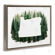 Ziwei Li | Oregon State Outline Green Pine Tree Forest