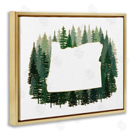 Ziwei Li | Oregon State Outline Green Pine Tree Forest