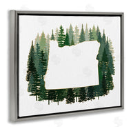 Ziwei Li | Oregon State Outline Green Pine Tree Forest