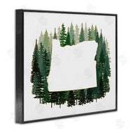 Ziwei Li | Oregon State Outline Green Pine Tree Forest