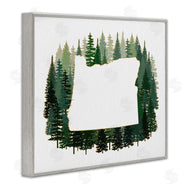 Ziwei Li | Oregon State Outline Green Pine Tree Forest