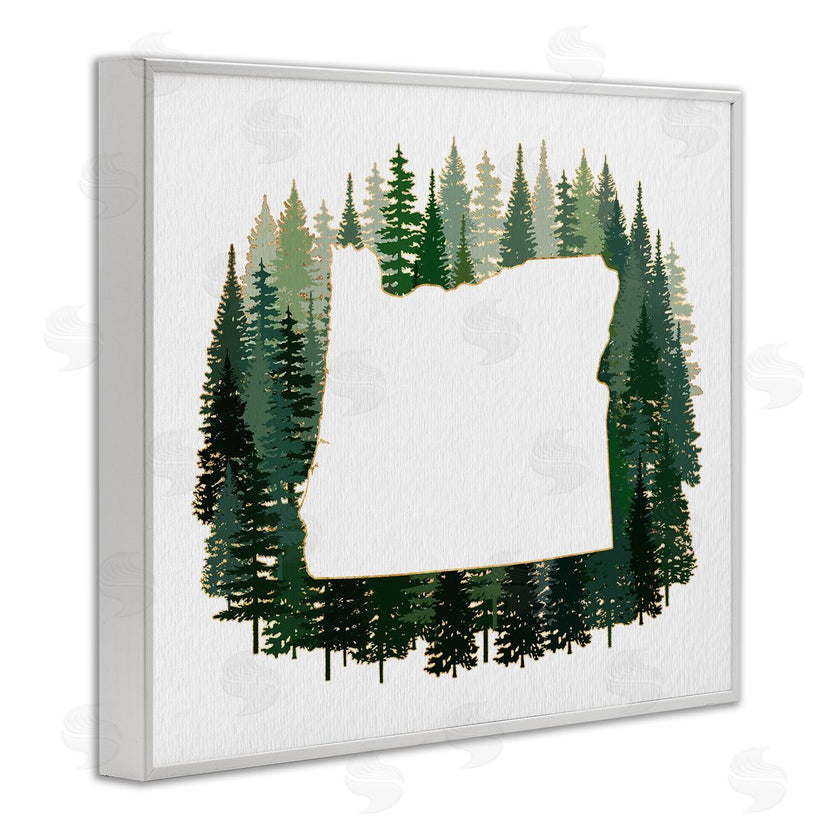 Ziwei Li | Oregon State Outline Green Pine Tree Forest