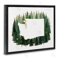 Ziwei Li | Washington State Outline Pine Trees Green Forest