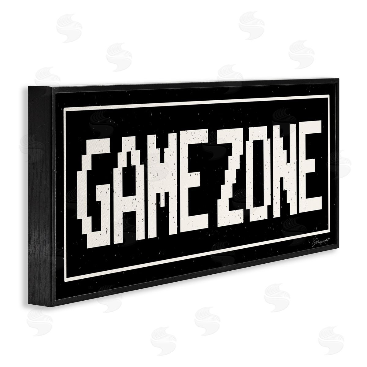 Stephanie Workman Marrott Game Zone Phrase Minimal Retro Arcade Typography Black Framed Giclee Wall Art
