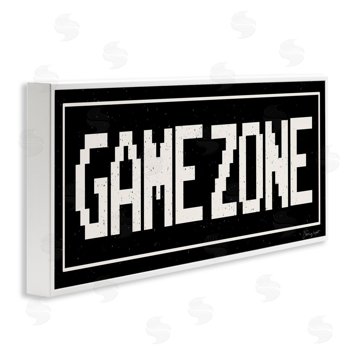 Stephanie Workman Marrott Game Zone Phrase Minimal Retro Arcade Typography White Framed Giclee Wall Art