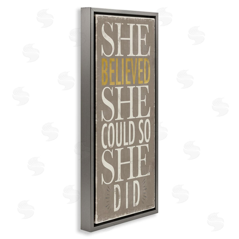 Stephanie Workman Marrott | She Believed She Could Phrase Distressed Grey