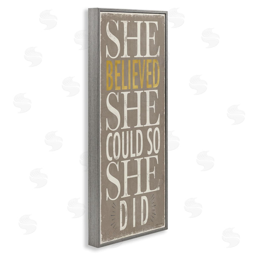 Stephanie Workman Marrott | She Believed She Could Phrase Distressed Grey