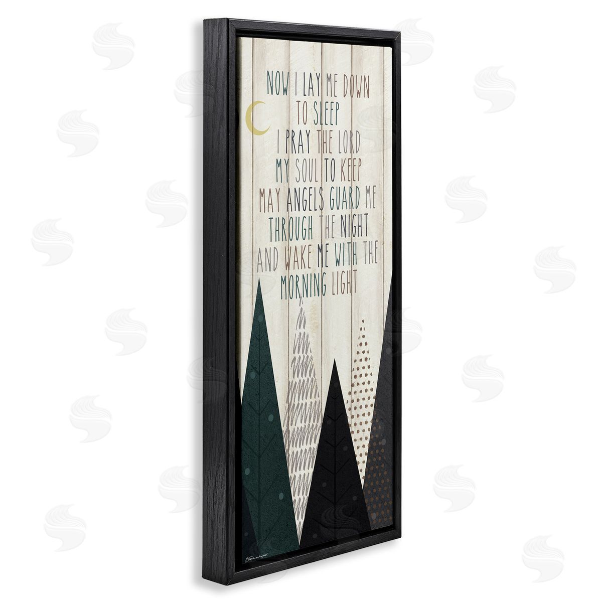 Bedtime Forest Poem Black Floating Frame Canvas Wall Art, Home Decor by Stephanie Workman Marrott
