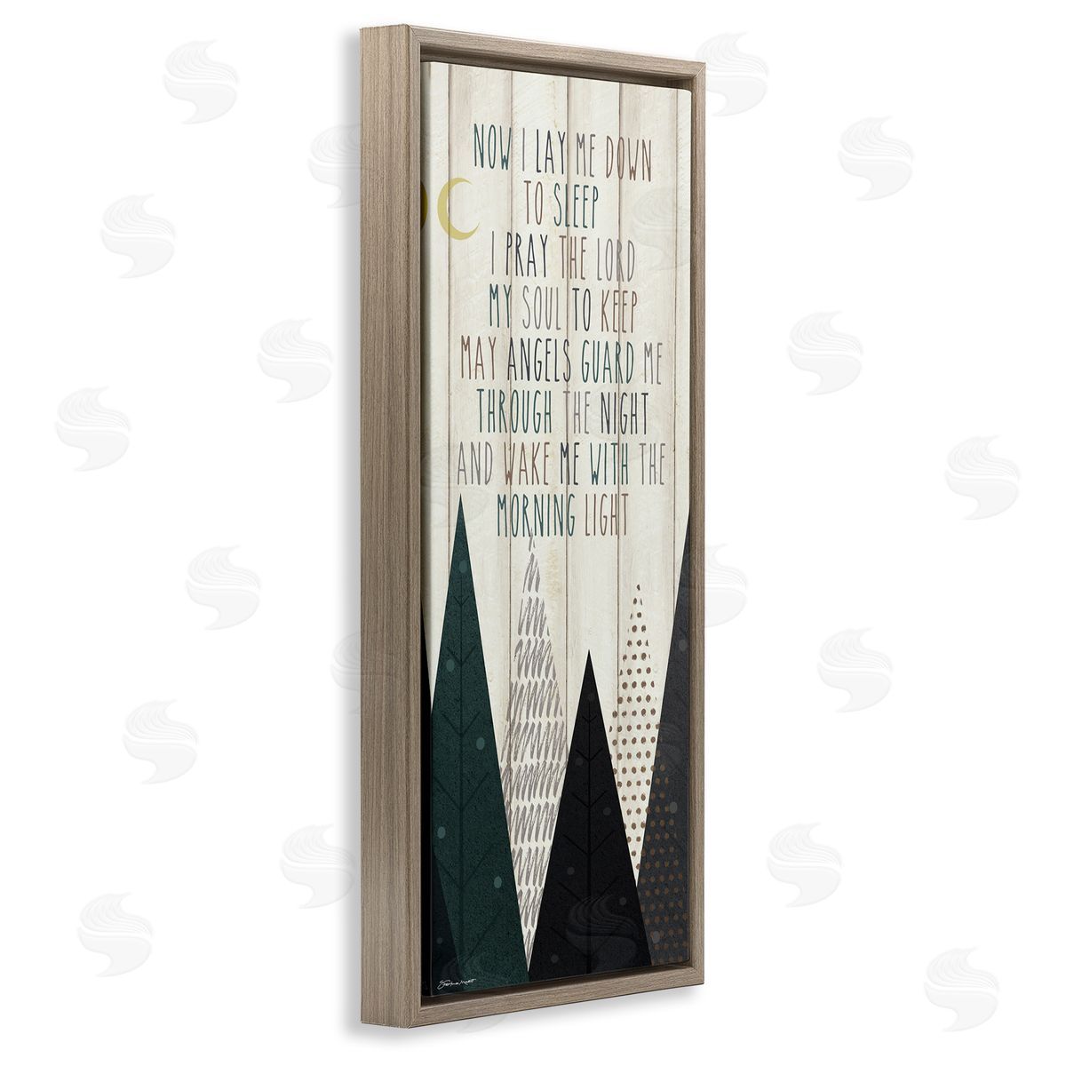 Bedtime Forest Poem Brown Floating Frame Canvas Wall Art, Home Decor by Stephanie Workman Marrott