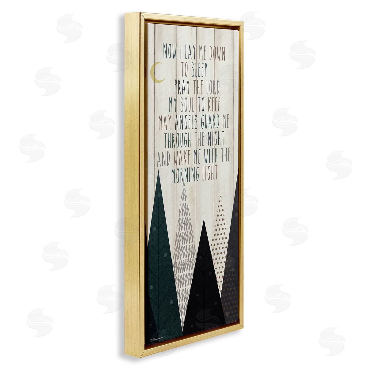Bedtime Forest Poem Gold Floating Frame Canvas Wall Art, Home Decor by Stephanie Workman Marrott