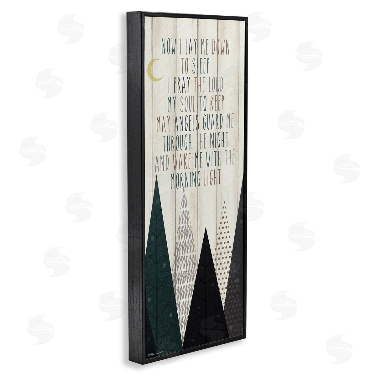 Bedtime Forest Poem Black Frame Print Wall Art, Home Decor by Stephanie Workman Marrott