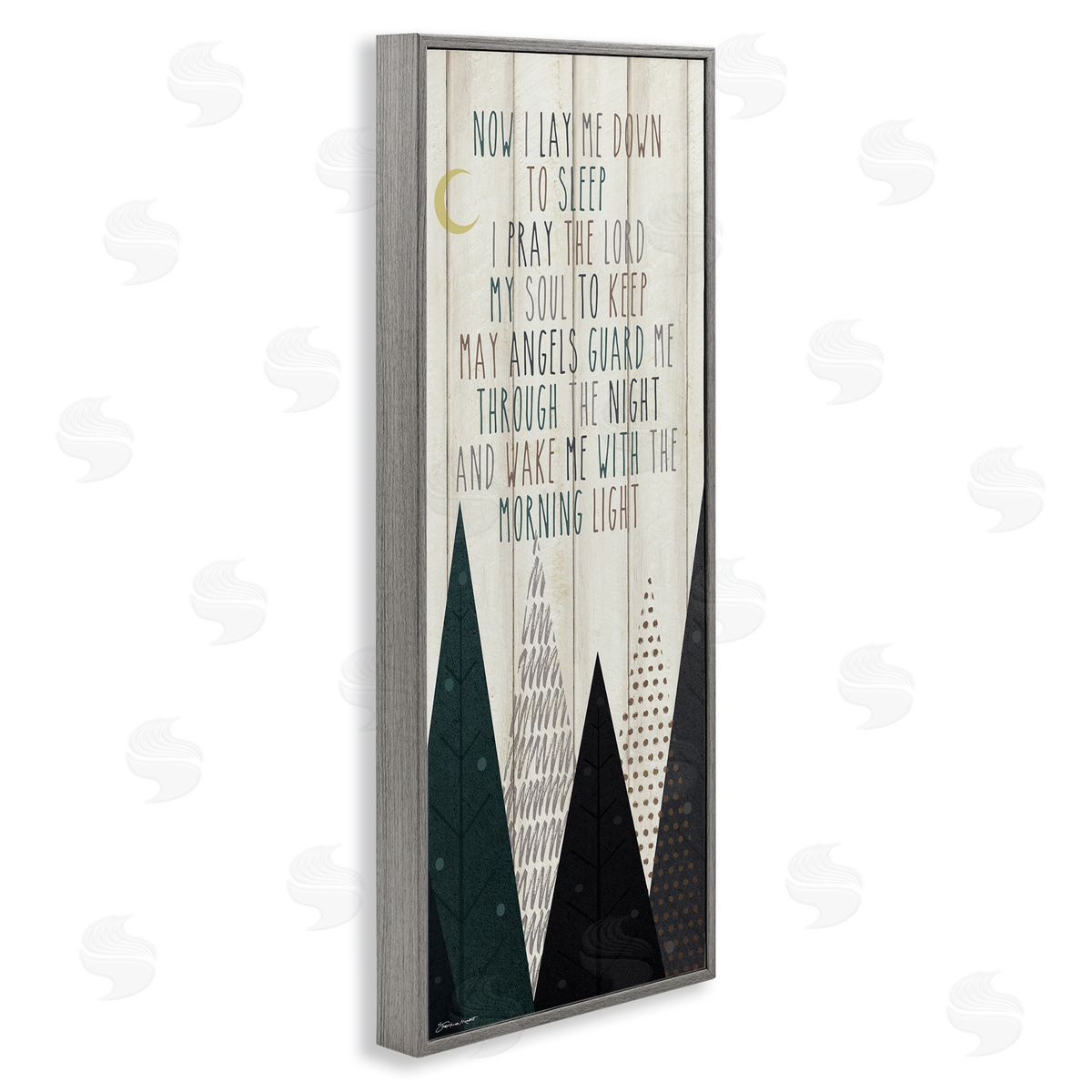 Bedtime Forest Poem Grey Frame Print Wall Art, Home Decor by Stephanie Workman Marrott