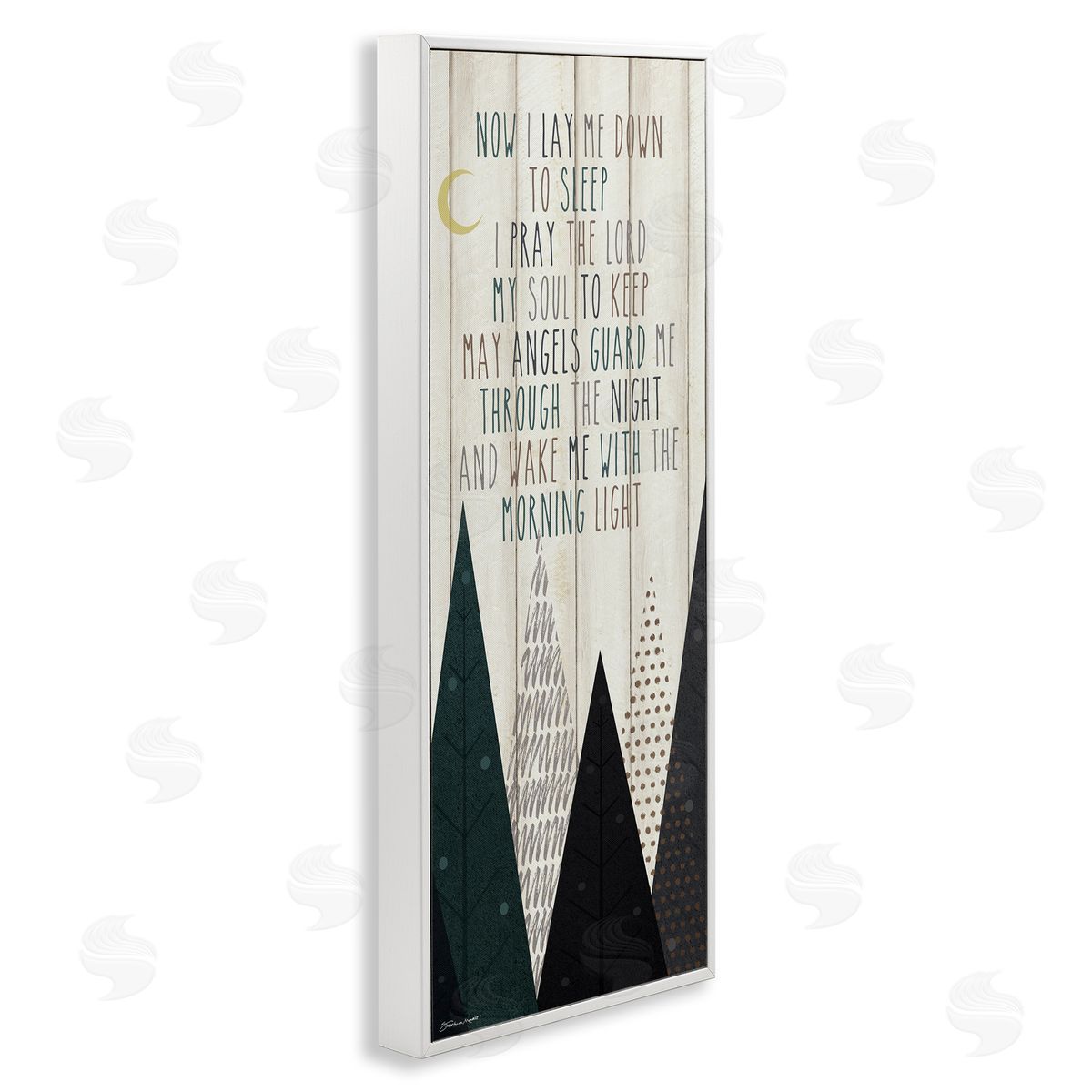 Bedtime Forest Poem White Frame Print Wall Art, Home Decor by Stephanie Workman Marrott