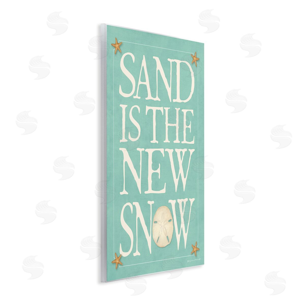 Stephanie Workman Marrott Sand is the New Snow Nautical Winter Starfish Wall Plaque Art