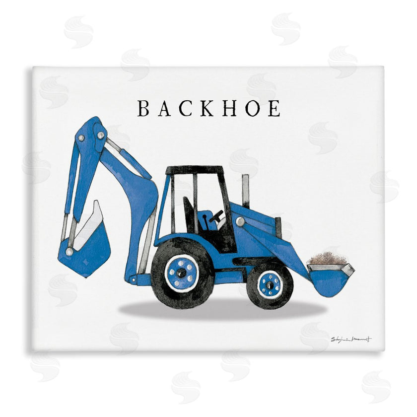 Stephanie Workman Marrott | Blue Backhoe Construction Truck Demolition Vehicle
