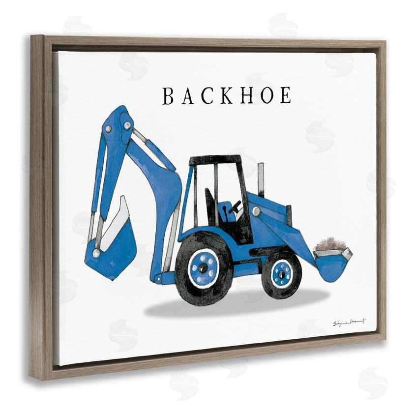 Stephanie Workman Marrott | Blue Backhoe Construction Truck Demolition Vehicle