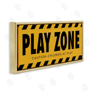 Stephanie Workman Marrott | Play Zone Caution Children Construction Sign Yellow Black