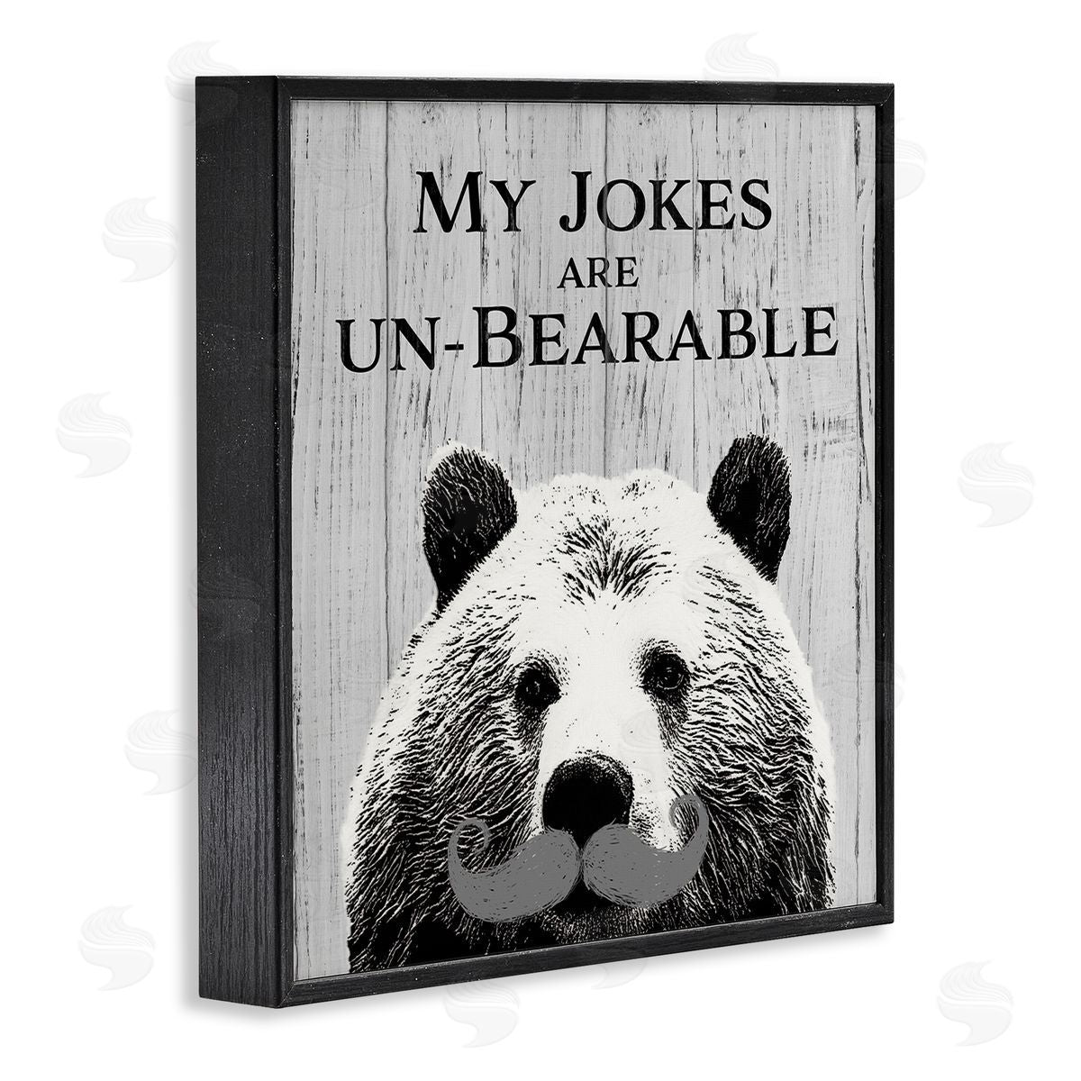 SD Graphics Studio My Jokes are Un-Bearable Pun Animal Mustache Black Framed Giclee Wall Art