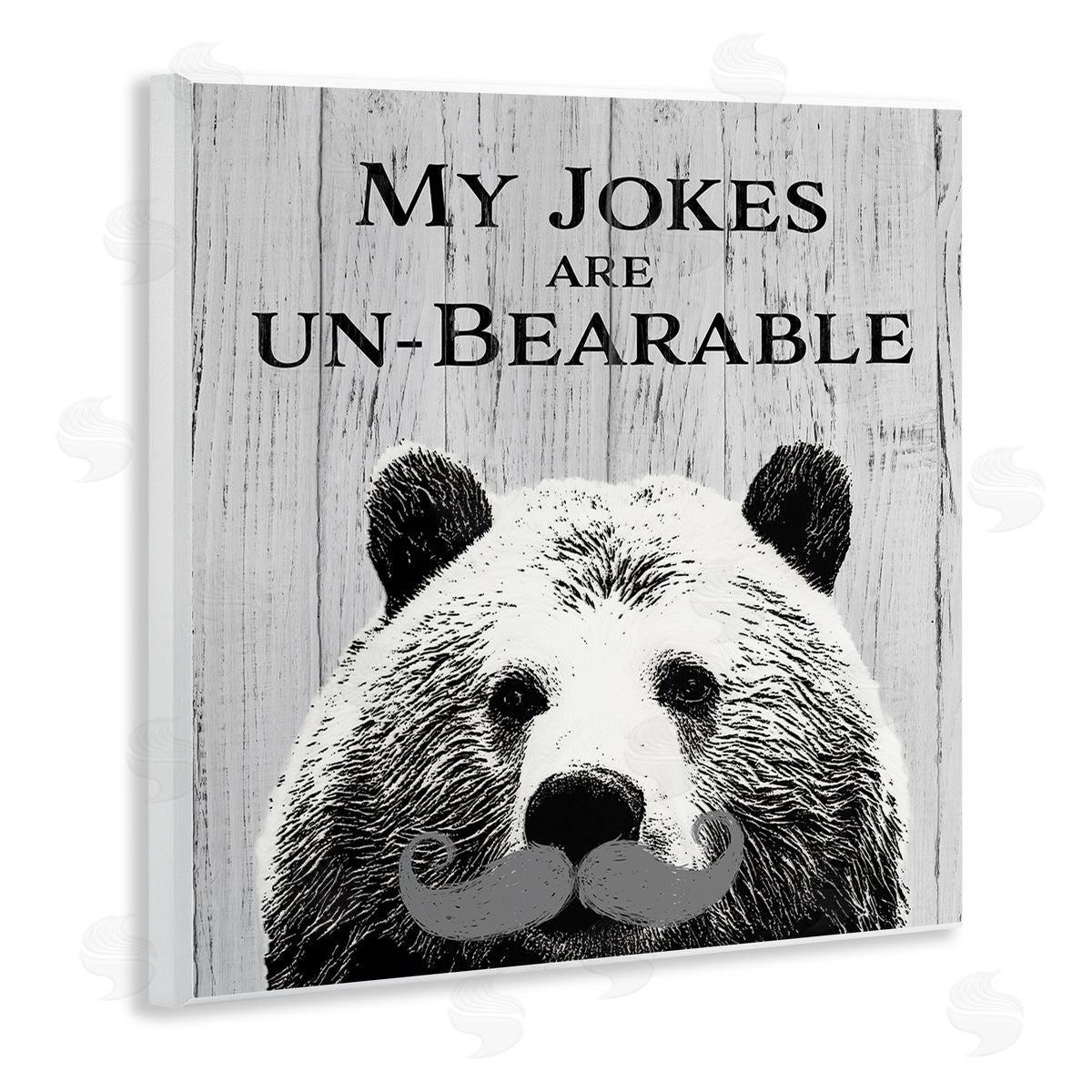 SD Graphics Studio My Jokes are Un-Bearable Pun Animal Mustache Wall Plaque Art