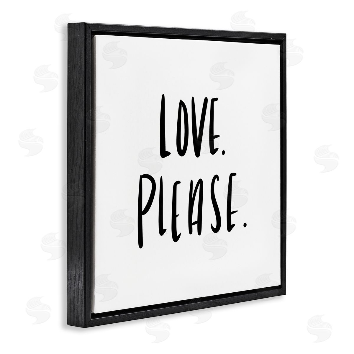 SD Graphics Studio Love Please Sentiments Minimal Black White Typography Black Floater Frame Canvas Art