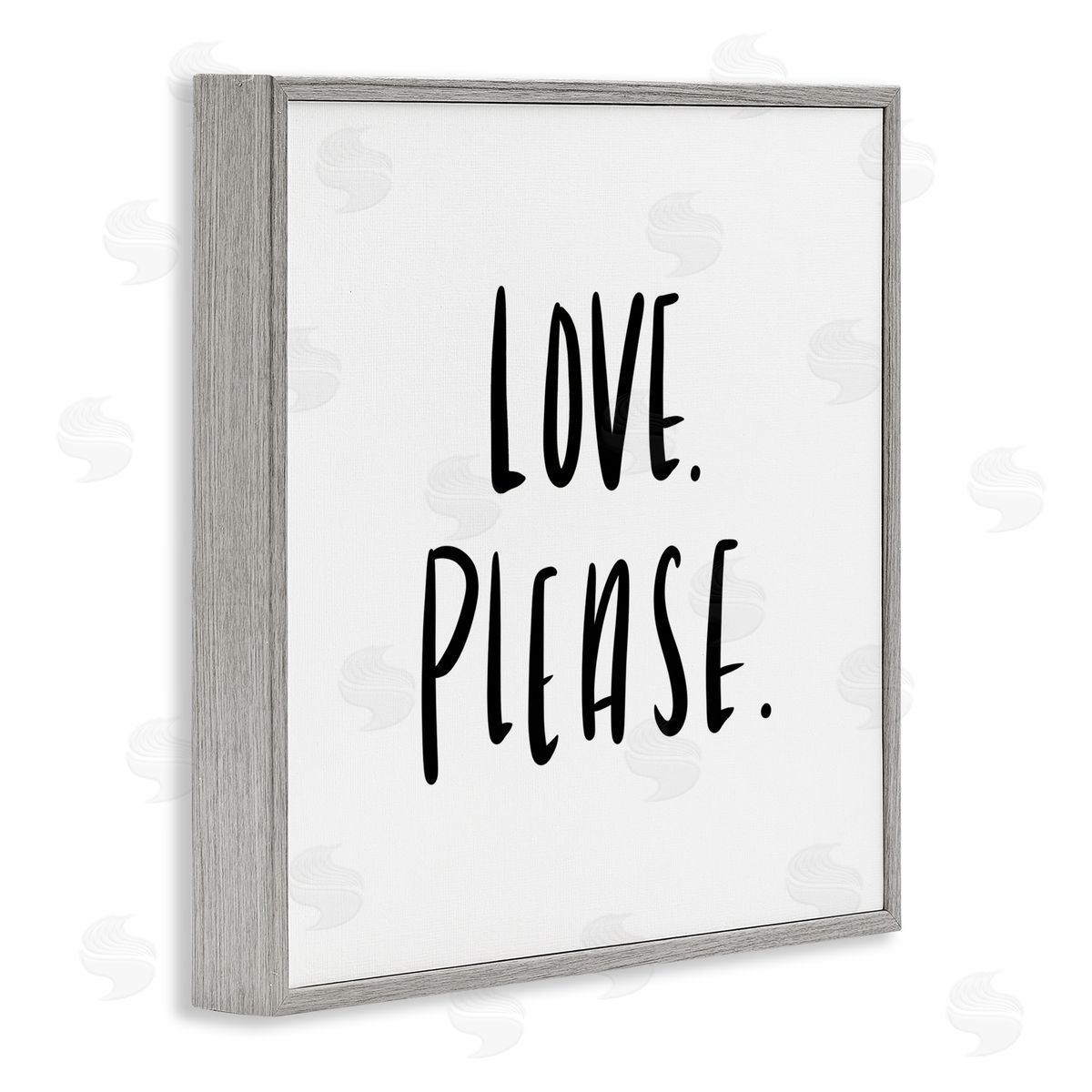 SD Graphics Studio Love Please Sentiments Minimal Black White Typography Gray Framed Giclee Wall Art