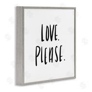 SD Graphics Studio | Love Please Sentiments Minimal Black White Typography