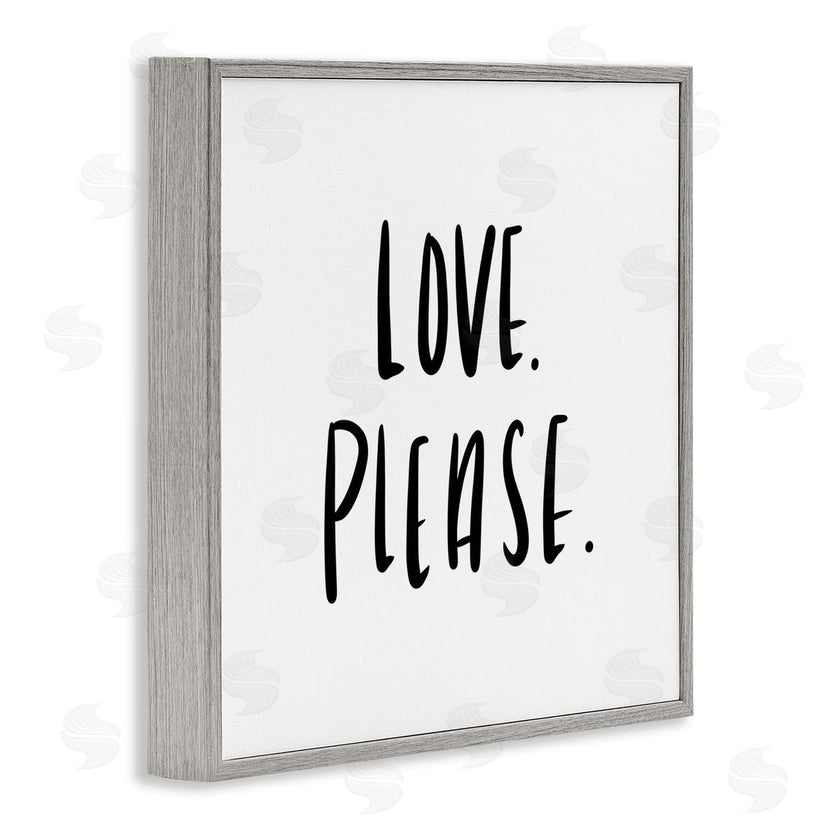 SD Graphics Studio | Love Please Sentiments Minimal Black White Typography
