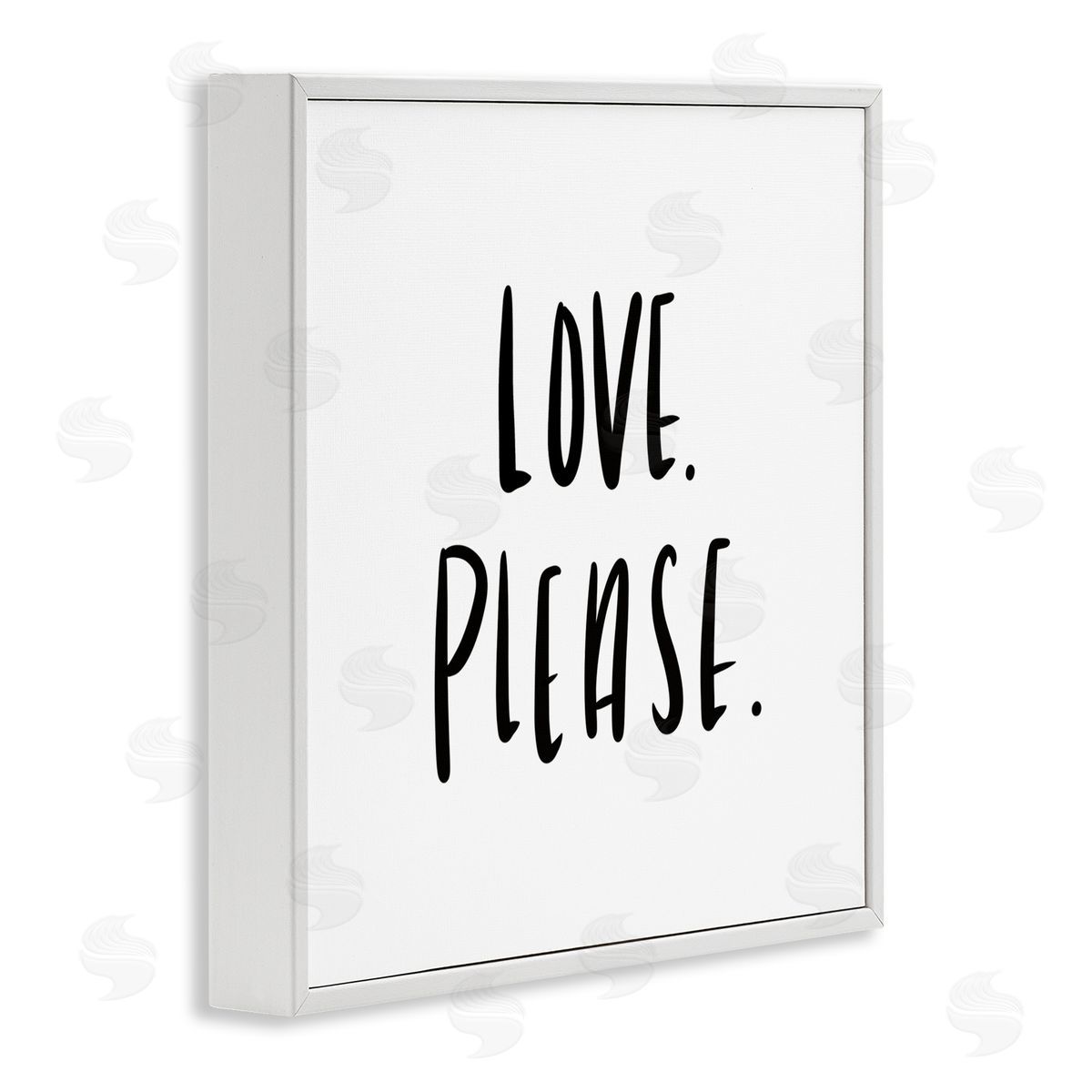 SD Graphics Studio Love Please Sentiments Minimal Black White Typography White Framed Giclee Wall Art
