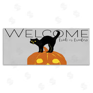 Nicholas Biscardi | Welcome Trick Or Treaters Halloween Cat Pumpkin