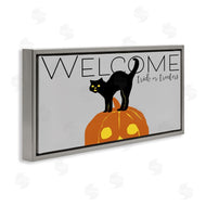 Nicholas Biscardi | Welcome Trick Or Treaters Halloween Cat Pumpkin