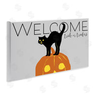 Nicholas Biscardi | Welcome Trick Or Treaters Halloween Cat Pumpkin