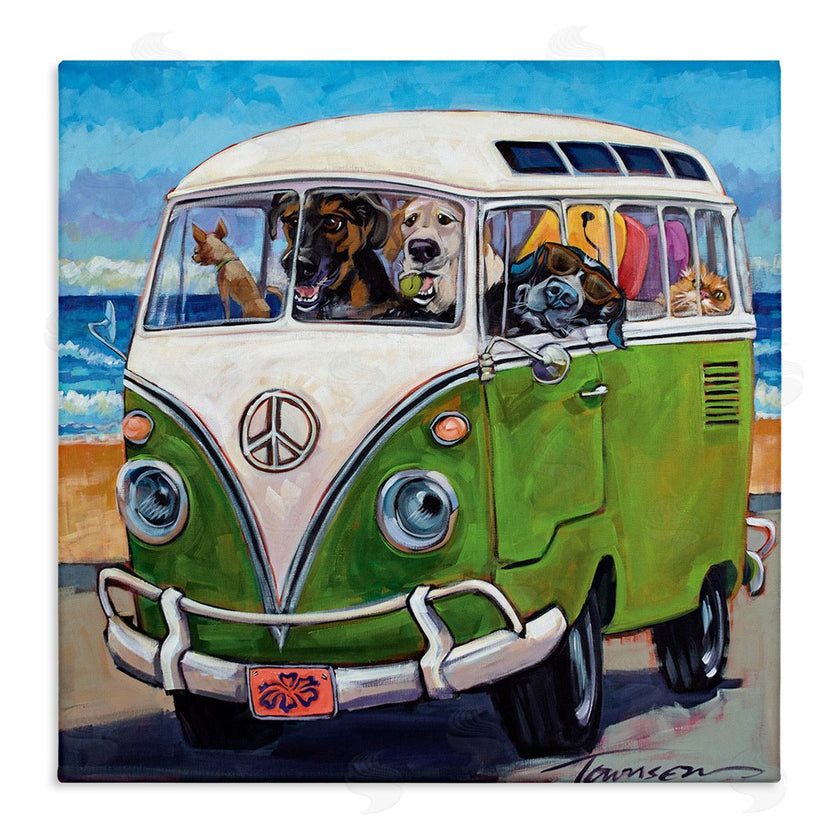 CR Townsend | Dogs Driving Retro Van