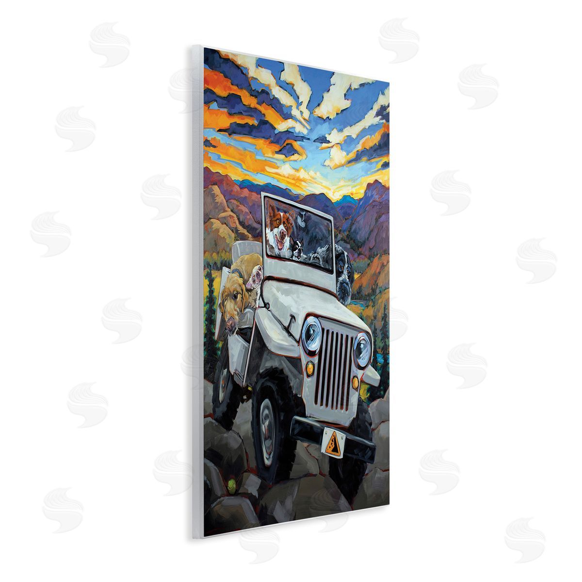 Dogs Off-Roading Desert Drive Wood Plaque Wall Art, Home Decor by CR Townsend