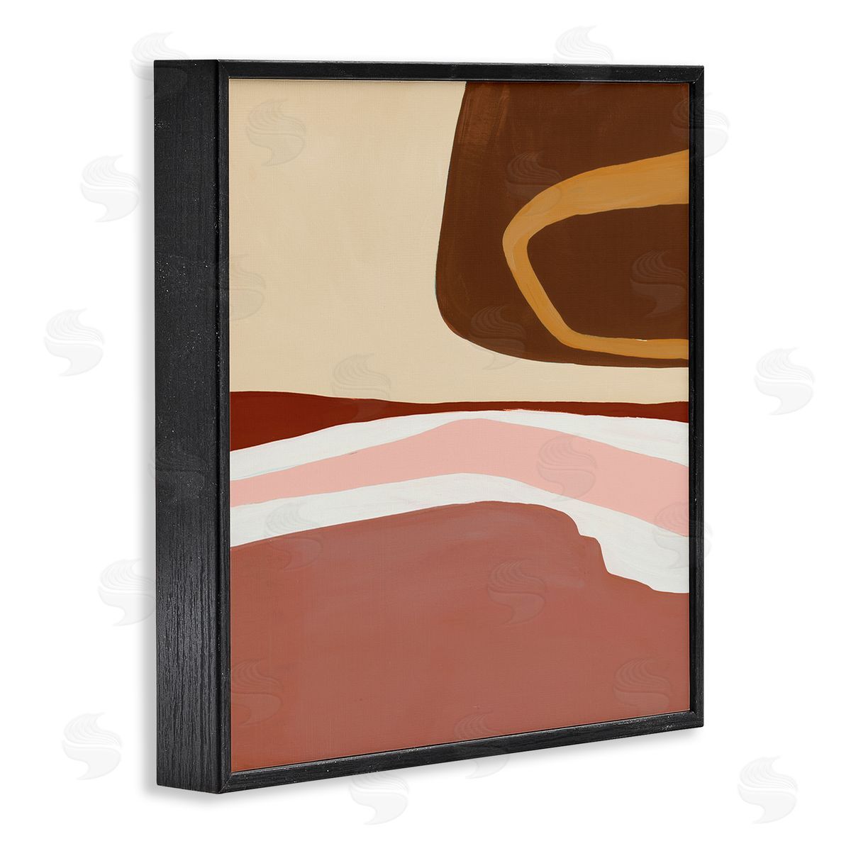 Ruth Fromstein Terracotta Abstract Landscape Fluid Shape Composition Black Framed Giclee Wall Art