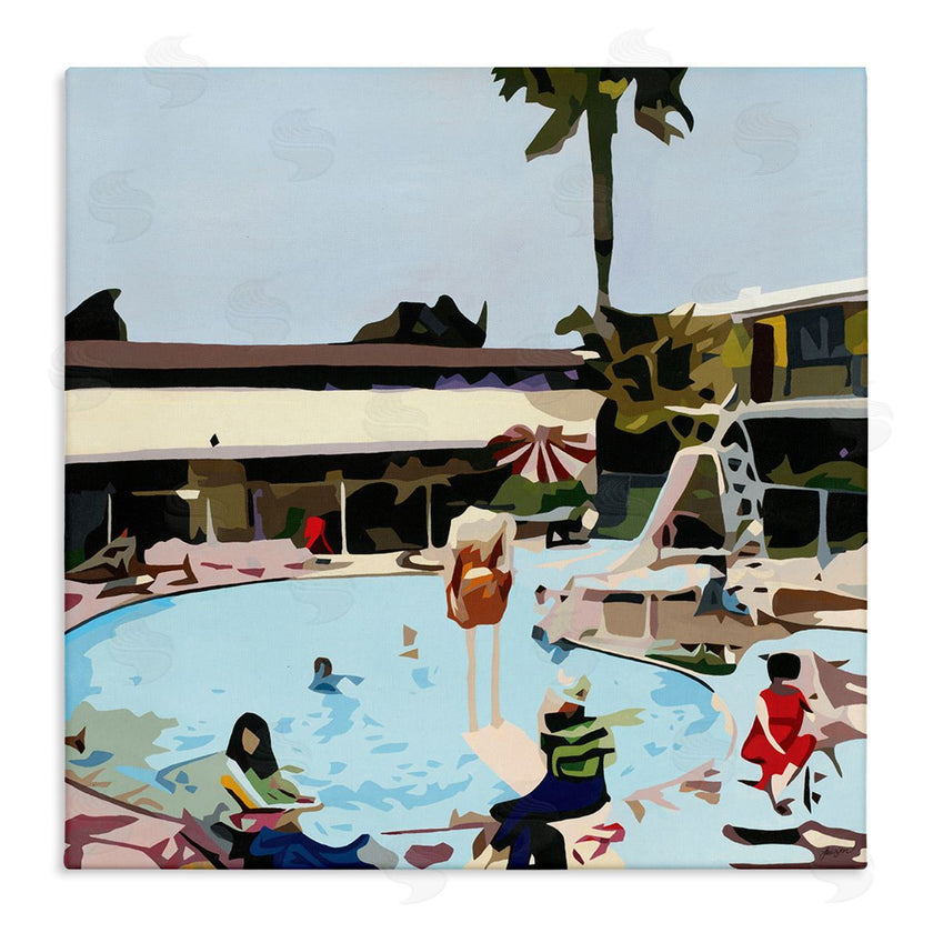 Beth Ann Lawson | People Lounging at Pool Party Tropical Scenery