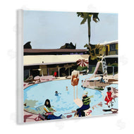 Beth Ann Lawson | People Lounging at Pool Party Tropical Scenery