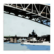 Beth Ann Lawson | Ship Passing Under Bridge Soft Edge Abstraction