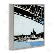 Beth Ann Lawson | Ship Passing Under Bridge Soft Edge Abstraction