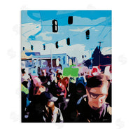 Beth Ann Lawson | People Parading in Street Soft Edge Abstraction