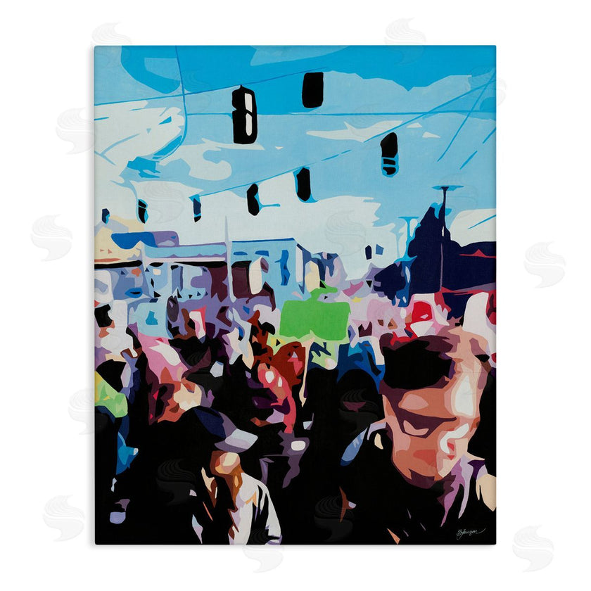 Beth Ann Lawson | People Parading in Street Soft Edge Abstraction