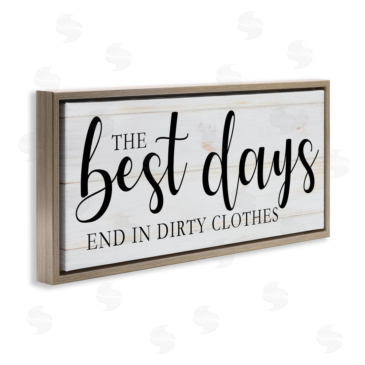 Victoria Brown Best Days end in Dirtiest Clothes Laundry Sign Brown Floater Frame Canvas Art